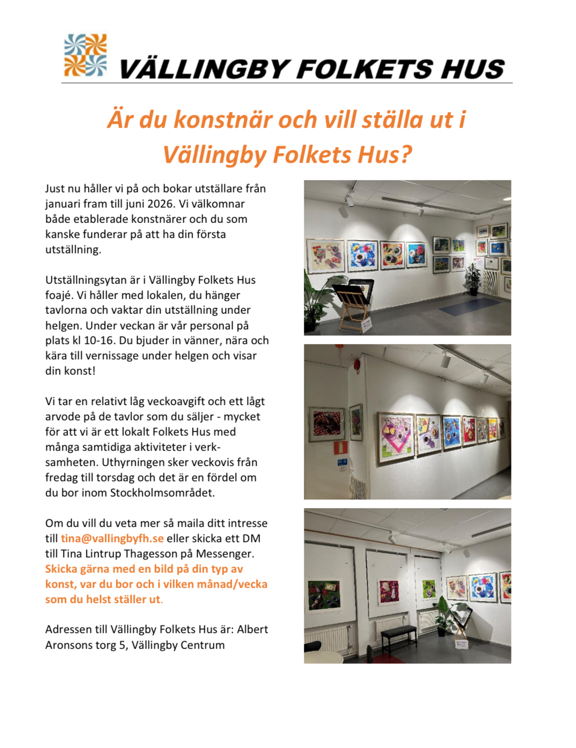 Vill du ställa ut?